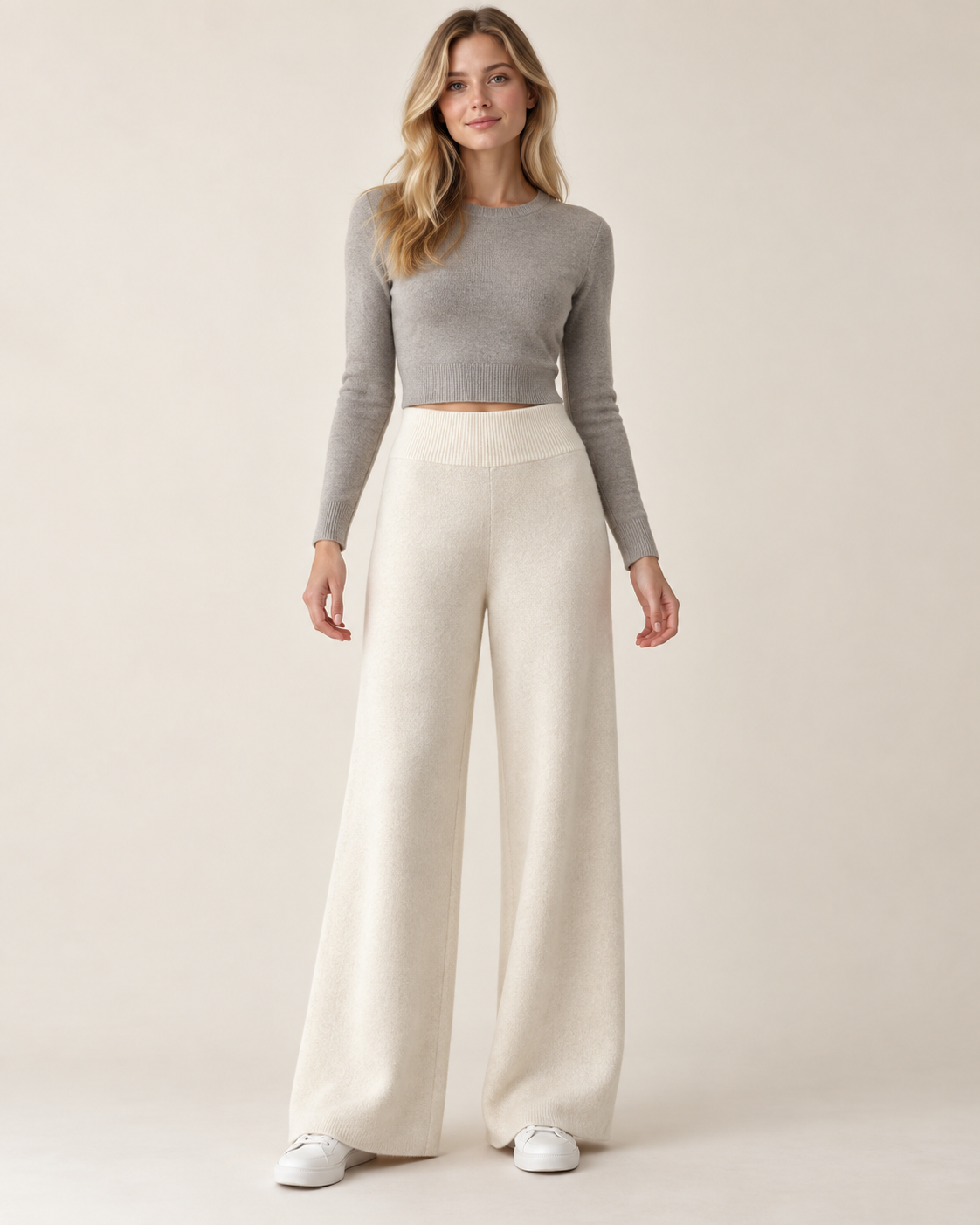 Cashmere Wide-Leg Pants